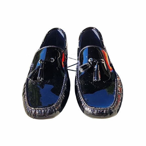 Donald J Pliner Viper 2 Patent Leather Tassel Driving Loafers 13 - Picture 2 of 10